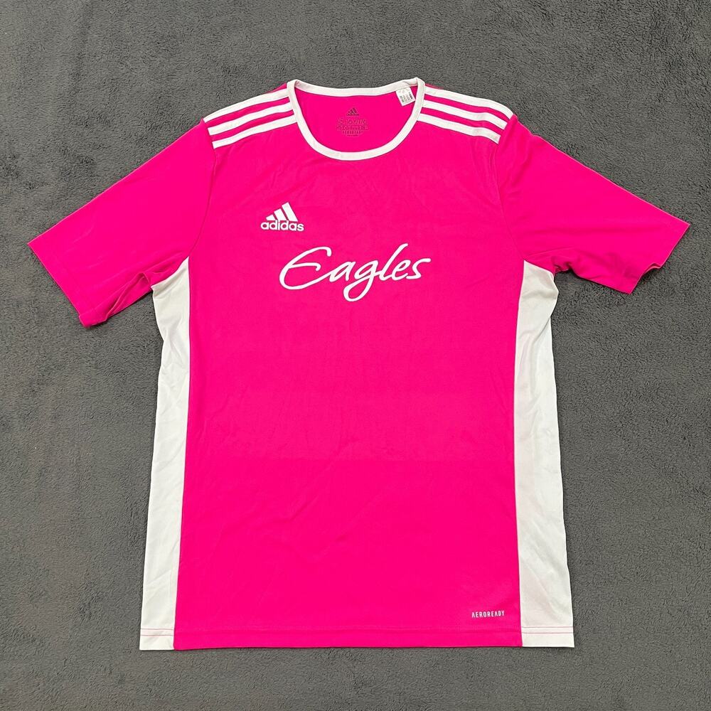 Adidas Eagles Entrada 18 Bright Pink Activewear Short Sleeve Jersey Youth Sz XL